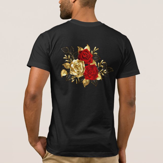 Camiseta Três Rosas de joalharia (Verso)
