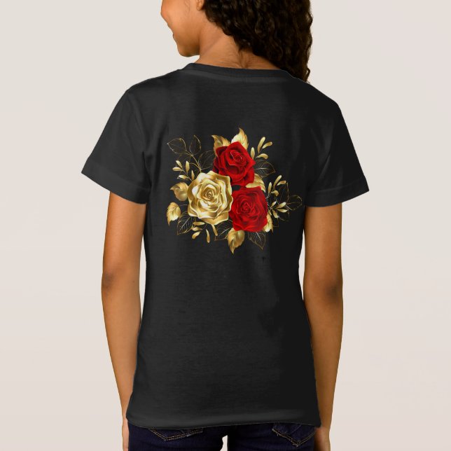 Camiseta Três Rosas de joalharia (Verso)
