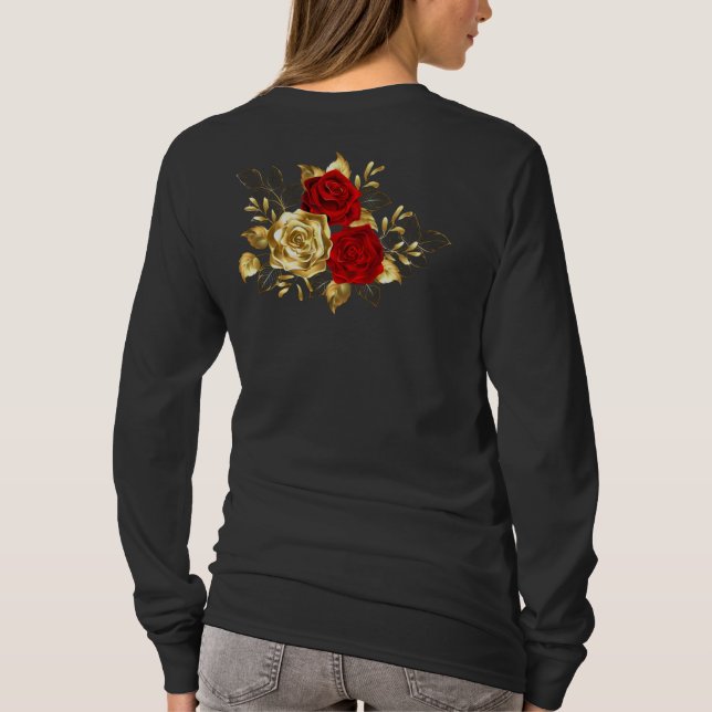 Camiseta Três Rosas de joalharia (Verso)