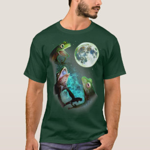 Camiseta Três Sapos De Árvore Engraçados Na Lua 3 Lobos Eng