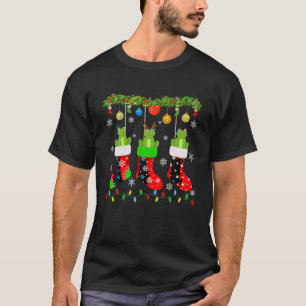 Camiseta Três Sapos no Natal Sock Engraçado Suor de Natal F