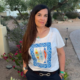 Camiseta Três Sardinhas + Azulejo Azul