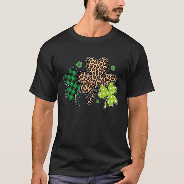 Camiseta Três Shamrocks Buffalo Xadrez Shamrock Rua Patrick (Frente)