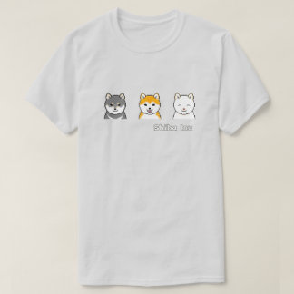Camiseta Três Shiba Inus Com Cores Casaco Diferentes
