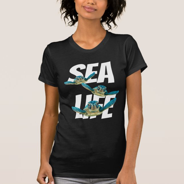 Camiseta Três tartarugas de mar do bebê que nadam (Frente)