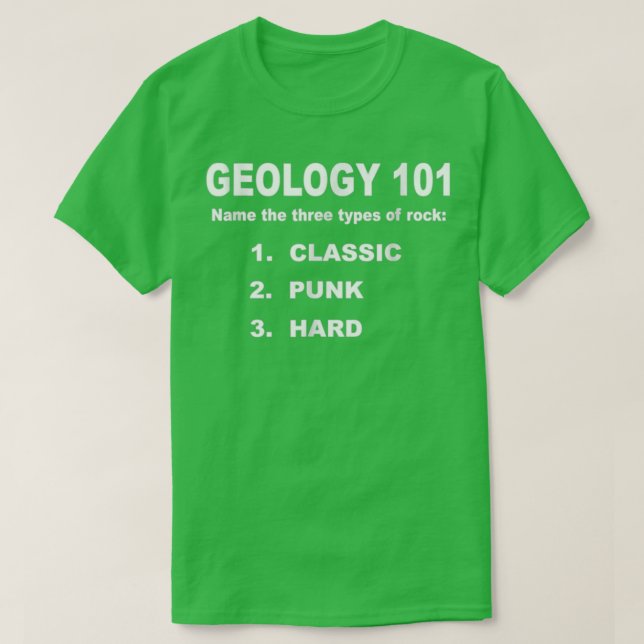 Camiseta Três tipos de geologia engraçada do duro punk clás (Frente do Design)