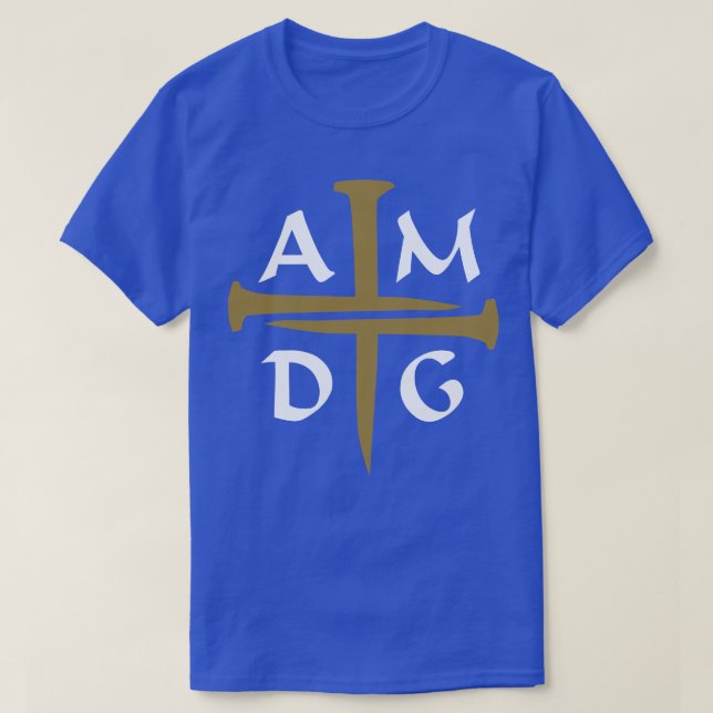 Camiseta Três Unhas Cross AMDG (Frente do Design)