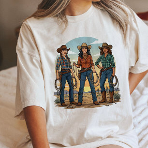 Camiseta Três Vaqueiras Ocidentais Com Laços