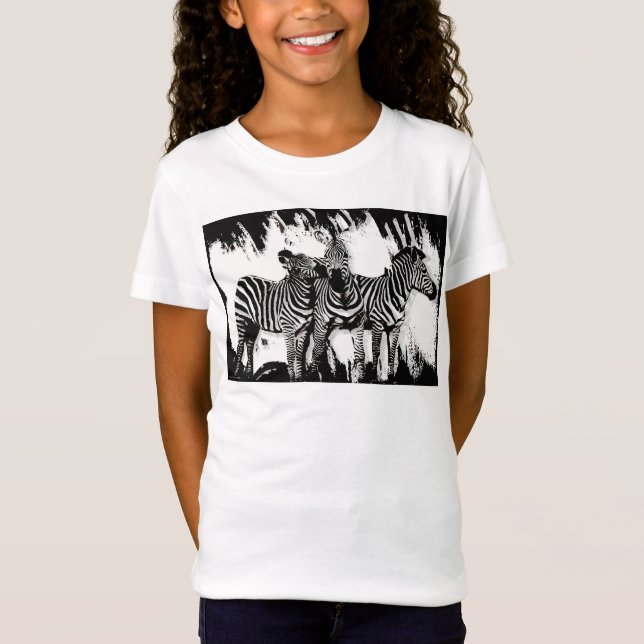 Camiseta Três Zebras Pintando (Frente)