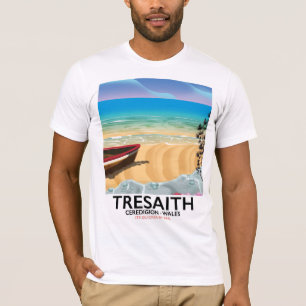 Camiseta Tresaith, Ceredigion Beach Wales, poster à beira-m