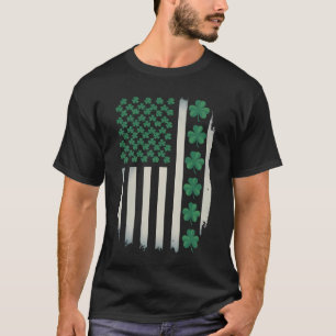 Camiseta Trevo da Bandeira dos EUA Americana Dia de São Pat
