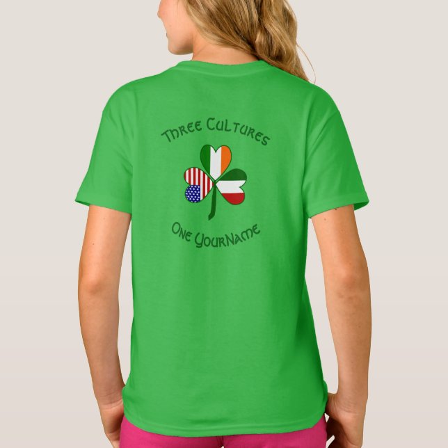 Camiseta Trevo da Sorte Personalizado Áustria Irlanda EUA (Verso)