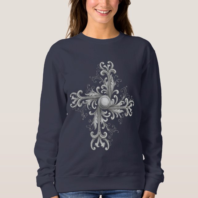 Camiseta Trevo de Pérola em Fio de Prata (Frente)