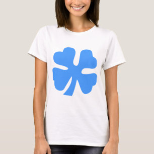 Camiseta Trevo de quatro folhas - azul bebé