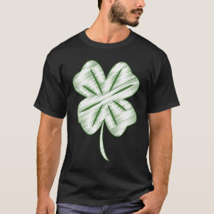 Camiseta Trevo de Quatro Folhas Engraçado e Desgastado Dia
