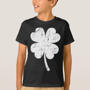 Camiseta Trevo de Quatro Folhas Retro Desbotado Vintage St