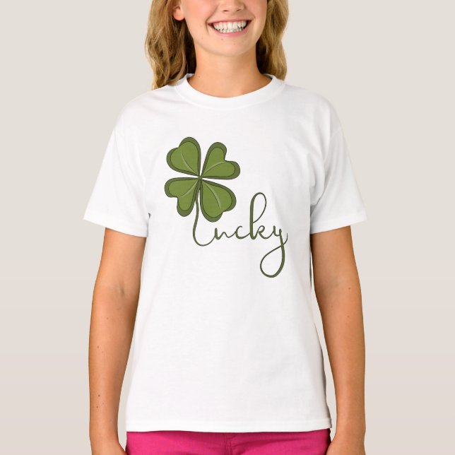 Camiseta Trevo de Quatro Folhas Sortudo (Frente)