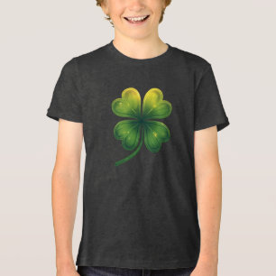 Camiseta Trevo de Quatro Folhas Sortudo - Design Verde Vint