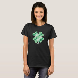 Camiseta Trevo de Quatro Folhas Xadrez Verde Irlandês