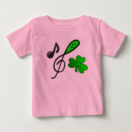 Camiseta Trevo de Treble Clef de Música de Cara Feliz Verde