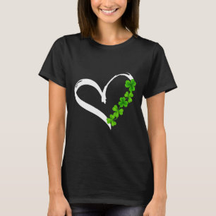 Camiseta Trevo Dia de São Patrício Coração Garotas Adolesce
