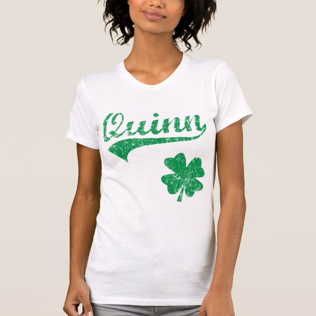 Camiseta Trevo do irlandês de Quinn (Frente)