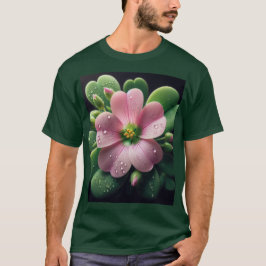 Camiseta Trevo Floral Rosa e Verde Oxalis