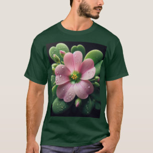 Camiseta Trevo Floral Rosa e Verde Oxalis