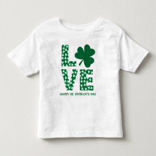 Camiseta Trevo Infantil do Dia de São Patrício Amor Divert