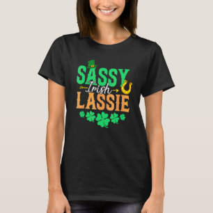 Camiseta Trevo Irlandês Duende Sassy Lassie St. Patrick