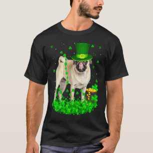 Camiseta Trevo Irlandês Leprechaun Pug Cão Dia de São Patrí