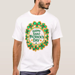 Camiseta trevos felizes do dia de São Patrício