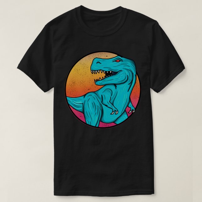 Camiseta TRex1 azul (Frente do Design)