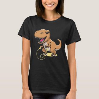 Camiseta Trex com corda de pular dinossauro tiranossauro em