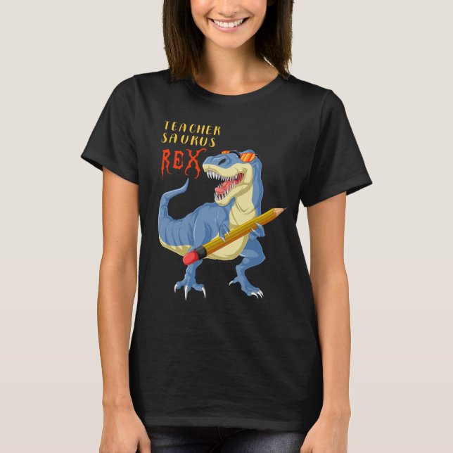 Camiseta trex de dinossauro professor (Frente)