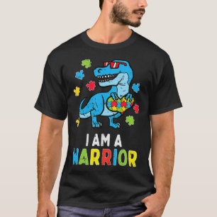 Camiseta Trex Dino Eu Sou Um Guerreiro Toddler Boys Autism