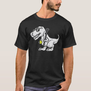 Camiseta Trex Dinosaur Lacrosse Jogador de Lax Engraçado Go
