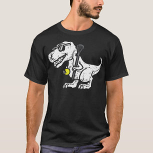 Camiseta Trex Dinosaur Lacrosse Jogador de Lax Engraçado Go