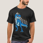 Camiseta Trex Dinosaur Menorah Hanukkah Chanukah<br><div class="desc">Trex Dinosaur Menorah Hanukkah Chanukah Meninos Judeus</div>