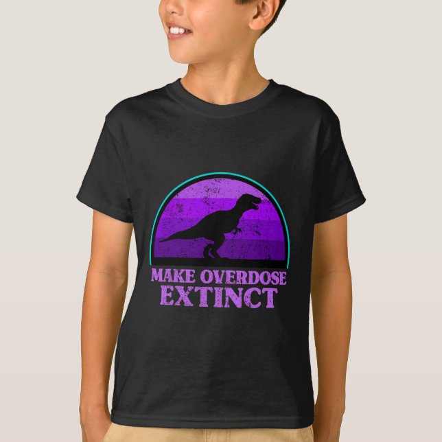 Camiseta Trex Dinossauro Roxo Fazer Sobredosagem Extinguir  (Frente)