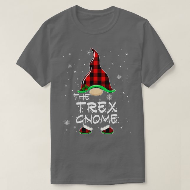 Camiseta Trex Gnomo Xadrez de Buffalo no Natal da Família (Frente do Design)