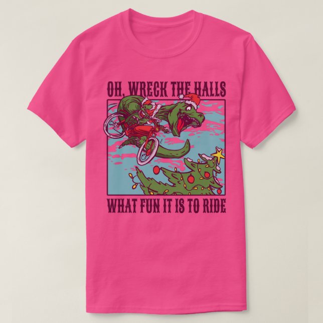 Camiseta TRex Rider Natal (Frente do Design)