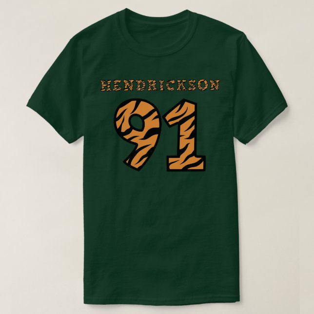 Camiseta Trey hendrickson Tiger Stripe Merch (Frente do Design)