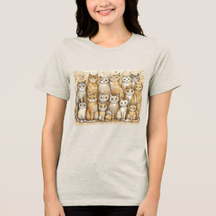 Camiseta Tri-Blend acalmando gatos