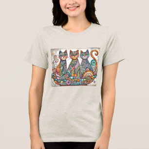Camiseta Tri-Blend acalmando gatos