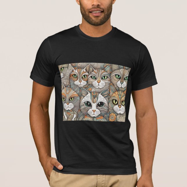 Camiseta Tri-Blend acalmando gatos  (Frente)