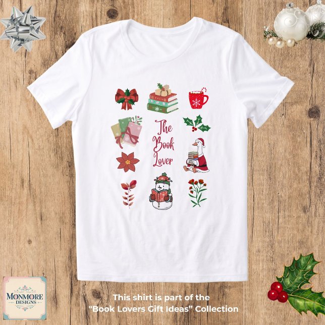 Camiseta Tri-Blend Amante de Livros de Natal (Criador carregado)