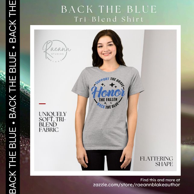 Camiseta Tri-Blend Back the Blue (Criador carregado)