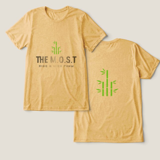 Camiseta Tri-blend Bella+Canvas (Mostarda) (Design Frente e Verso)