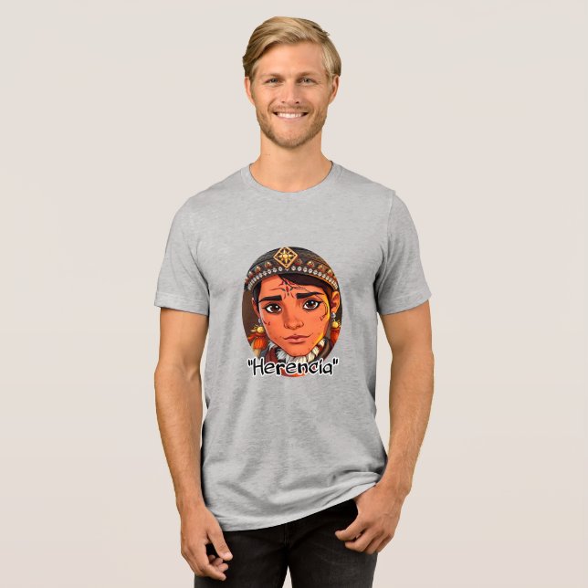 Camiseta Tri-blend Bella+Canvas, Trible Preto Sóli (Frente Completa)